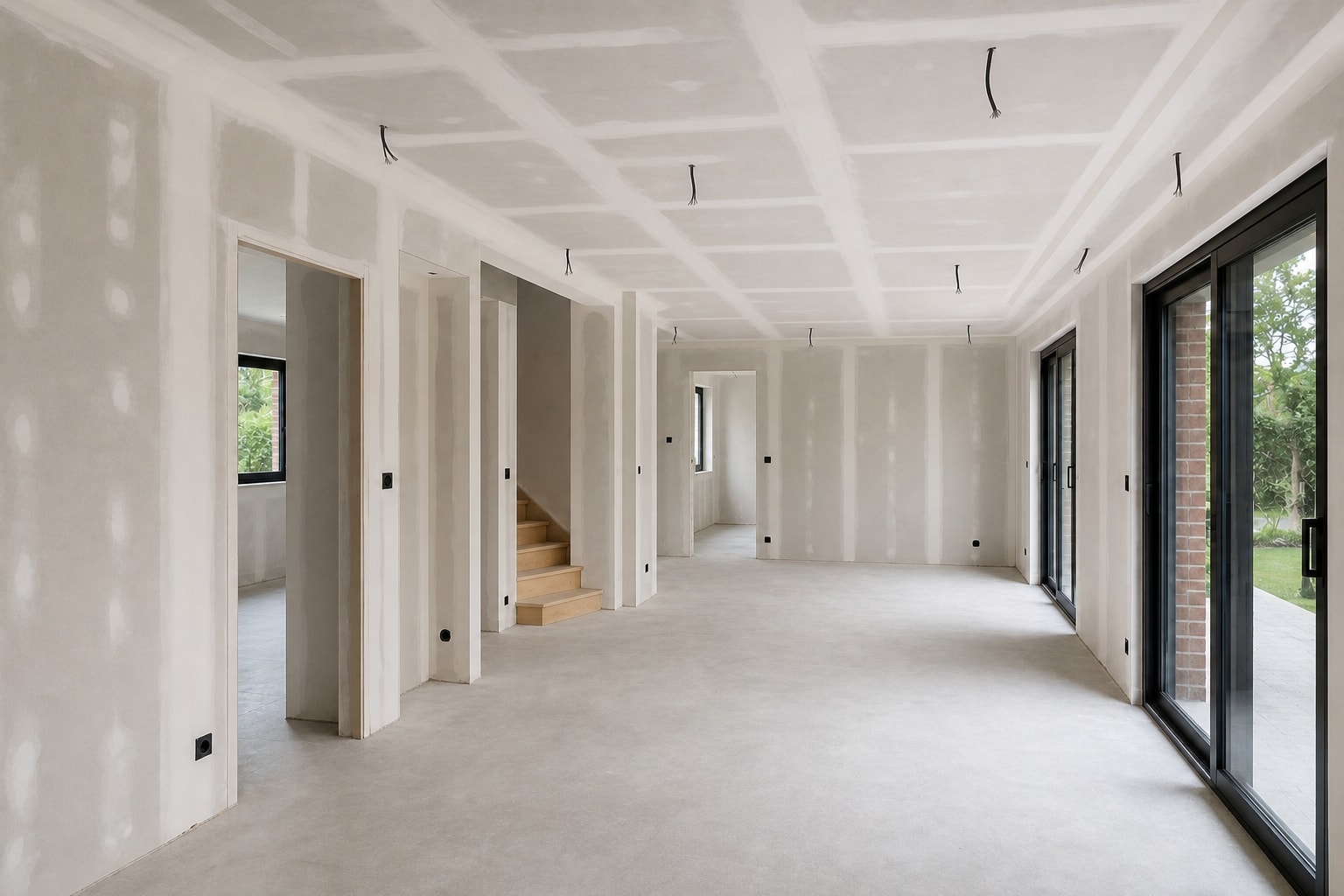 Maison en cours d’aménagement avant les finitions intérieures