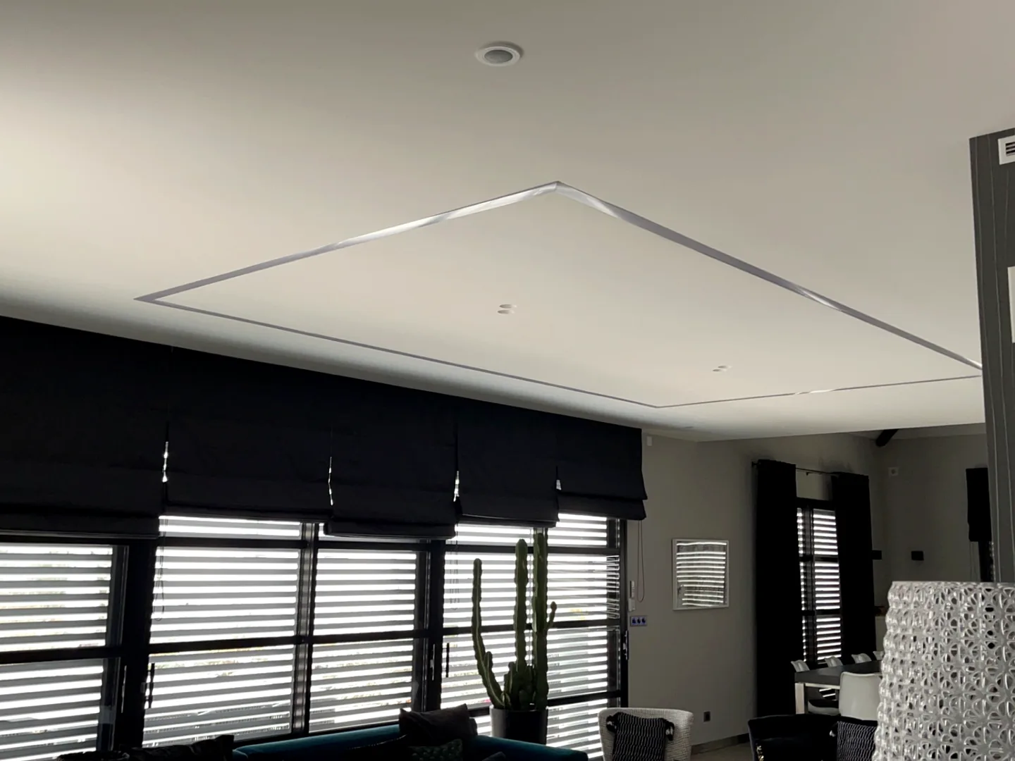 Plafond contemporain avec éclairage intégré