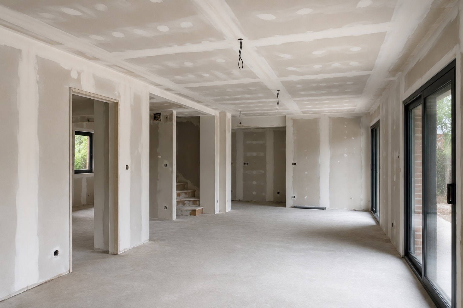 Transformation d’une maison en cours de pose de placo — avant