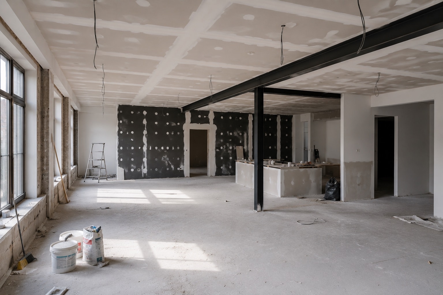 Transformation d’un plateau brut en intérieur fini — avant